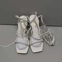 DREAM PAIRS High Heels Stilettos for Women - Strappy Gladiator Sexy Square Toe Open Toe Dressy Pumps Sandals (8, White)