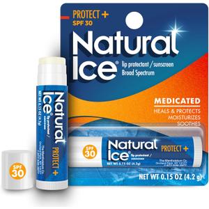 Mentholatum (R) Natural Ice (R) Sport Broad Spectrum SPF 30 Medicated Lip Balm - 12 Pack of 4.2 g Tubes