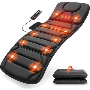 CooCoCo Full Body Massage Mat with Heat, 10 Motors Vibrating Back Massager, Heating Pad for Bed, Sofa, Heating Pad Massage for Dad Mom Men Women Husband Wife