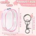 6 Pcs Clear Figure Display Bag with Keychain, Zipper Clear Display Case, Mini Doll Pouch for Figures Collectibles
