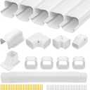 Cenipar 4 W 18.5Ft Mini Split Line Set Cover Line Set Cover Kit, Line Set Cover Kit for Mini Split, Decorative PVC HVAC Line Set Cover for Air Conditioners and Heat Pumps, Easy Installation, White | ac line cover line hide for mini splitline hide for mini split line set covers