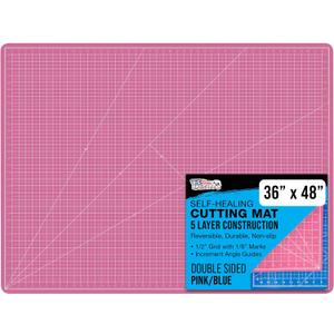 U.S. Art Supply 36" x 48" Self-Healing Cutting Mat 5-Ply - Double-Sided Pink/Blue Craft Mat, Non-Slip Cutting Mats for Crafts, Sewing, Quilting, Scrapbooking