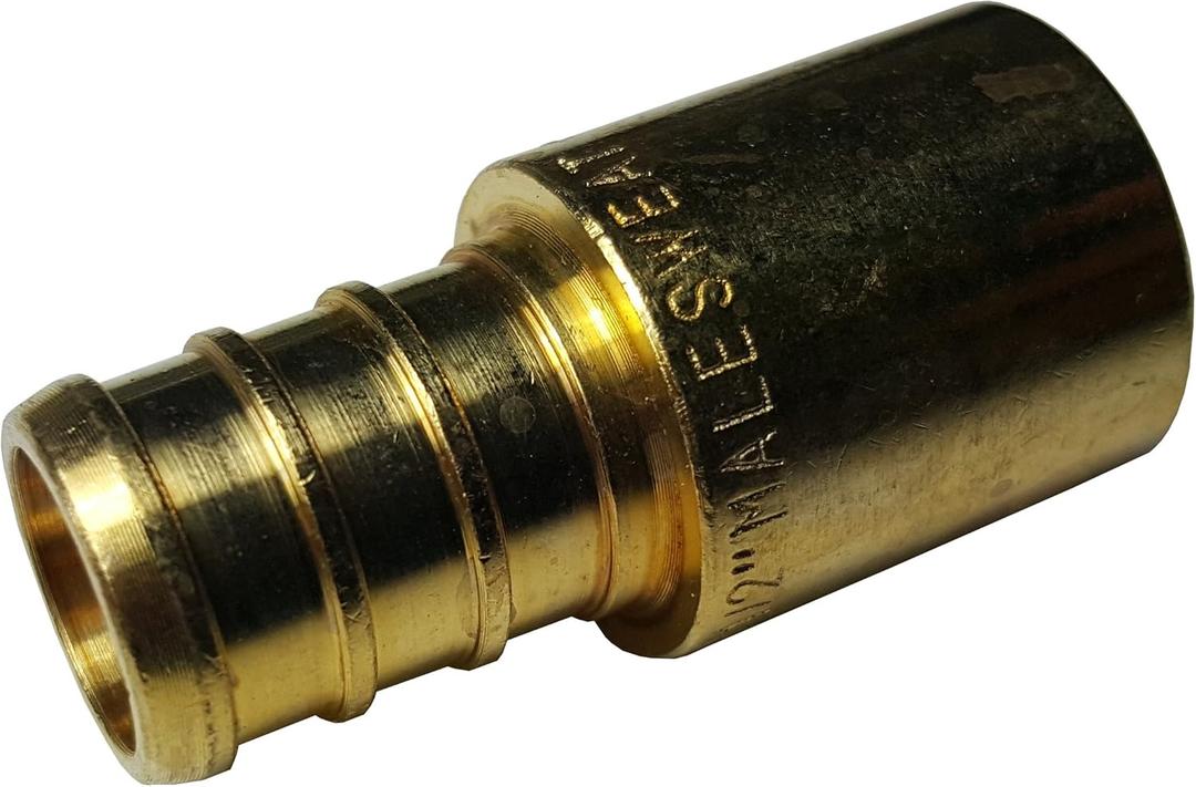 10 PIECES XFITTING 1/2" PEX X 1/2" MALE SWEAT ADAPTERS BRASS CRIMP FITTINGS - BRASS (0.5 Inch)