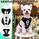 EXPAWLORER Dog Tuxedo Harness, Adjustable No Pull Pet Vest Harness with Leash Wedding Suit Attire with Bow Tie, Soft Padded Step-in Party Outfit Costume for Puppy Small Medium Dogs, Black M