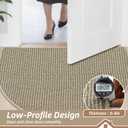 BEQHAUSE Dirt Trapper Door Mat 17" x 30" Half Circle Non-Slip Washable Doormats Entrance Rugs Absorbent Welcome Low Profile Floor Mats for Front Back Door and Entryway, Light Beige