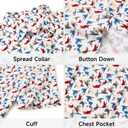 M MAELREG Mens Hawaiian Shirts Short Sleeve Button Down Tropical Beach Floral Solid Print Summer Vacation Mens Casual Shirts (L)