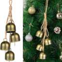 Vintage Brass Bells - Hanging Gold Christmas Bells for Mantle, Garland, Wreath