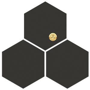 MORCART 20PCS Peel and Stick Floor Tile, Upgraded Hexagon Vinyl Flooring Covers 12.6 Sq Ft, Waterproof DIY Removable Flooring for Bathroom, Kitchen, Bedroom, Stairs, Entryway (Black) (11.8" x 10.2")