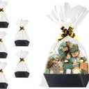 funsky Baskets For Gifts Empty, 5 Pk Black Empty Gift Baskets To Fill, Sturdy Cardboard Tray With Handles, Large Gift Baskets Empty Bulk For Beautiful Gifts, Christmas, Easter, Halloween