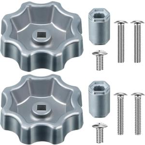 Dreyoo 2 Pack Outdoor Faucet Handle, Water Spigot Handle Compatible with Danco 10006 Hose Bib, with Adapter and Screws for 8 &12 Point Round Broach, 0.26", 0.28", 0.31"&0.38" Square Broach, Silver Dreyoo 2 Pack Outdoor Faucet Handle, Water Spigot Handle Compatible with Danco 10006 Hose Bib, with Adapter and Screws for 8 &12 Point Round Broach, 0.26", 0.28", 0.31"&0.38" Square Broach, Silver