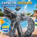 Mechanical Transforming Electric Water Gun - Automatic Water Blaster with Strobe Lights, Long Range & Mechanical Deformation LED Electric Water Blaster, Summer Outdoor Pool Party Toys for Adults Kids