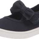 The Children's Place girls Uniform Bow Strap Canvas Sneakers, 5 Toddler