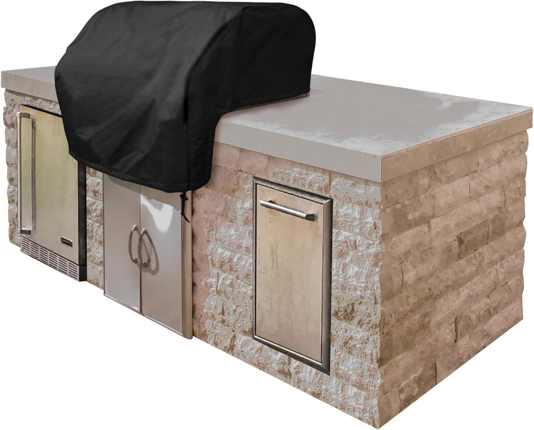 Covermates Builtin Grill Cover - Heavy-Duty Polyester, Weather Resistant, Drawcord Hem, Grill and Heating, 42W x 28D x 14H, Ripstop Black
