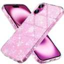 2 x Choiche Compatible for iPhone 16 Case, Cute Glitter Sparkly Bling Christmas Phone Case, Military-Grade Drop Protection Shockproof Cover for Women Girls (Glitter Snowflake)