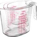 3PCS Nesting Liquid Measuring Cups Set, Measuring Jugs For Kitchen Cooking & Baking,Heat Resistant up to 210F,BPA Free Plastic Set with Spout Multiple Measurement Scales(Cups/Ounces/Milliliters) (Clear)