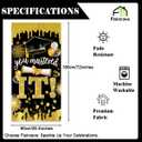 Masters Graduation Banner Class of 2026 Backdrop Sign Mastered It Congrats Grad Decor Black Gold Graduation Decorations for Home Party