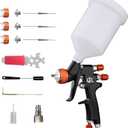 UltimatePro HVLP Spray Paint Gun Kit for Automotive, Furniture, and Marine Applications, Premium Gravity Feed Body Repair Paint Spray Guns for Cars, 1.3mm, 1.7mm, 2.0mm Nozzles