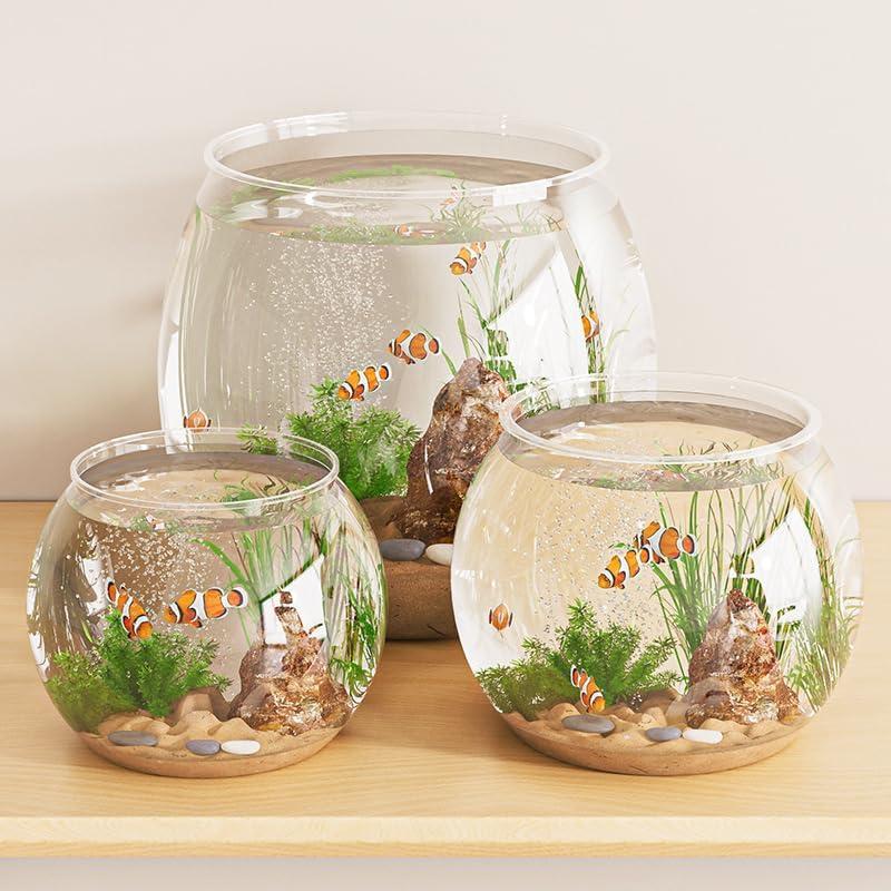3pcs Plastic DIY Fish Bowls - 640oz/135oz Round Clear Fish Tanks 5 Gallon Aquarium, Hydroponic Planter, and Multi-Use Container for Flower Vase, Carnival Prizes, Party Centerpieces, and Home Decor