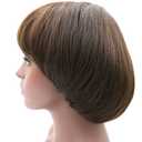 Afro Girls Cosplay Mushroom Wig Short Haircut With Bangs Bob Wig For Black Women (Brown)
