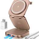 5-in-1 Wireless Charger for MagSafe, AC ISLAND Portable Travel Charging Station, 35W Max Qi2 Fast Foldable Magnetic Stand, Evolved for iPhone 17-12 Series, Apple Watch, AirPods (with 35W Adapter)