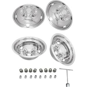 Hubcaps Well Suitable for 2012-2017/2019-2023 Dodge RAM 4500 5500 Truck Stainless Steel 304 Wheel Simulator 4PCS to 19.5 inches 10 LugNuts