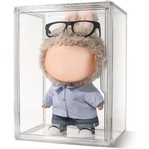 Display Case Compatible with Labubu 15.75 inches Height, Acrylic Clear Display Box Shelf for POP MART Labubu Doll, 1 Pack