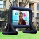 16 FT Inflatable Projector Screen for Outdoor Movies - Easy Setup Blow-Up Screen with Quiet Fan for Outdoor Movie Nights, Backyard Events, and Parties (Dual Support)