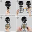 Asnxcju Industrial Wall Sconces Set of Two, Farmhouse Wall Sconce, Vintage Wire Cage Wall Lighting Sconce, Black Wall Lamp Fixture for Bedroom, Headboard, Porch