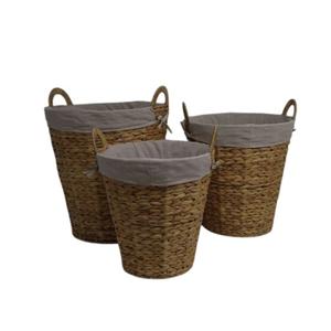 Wicker Basket Laundry Hamper with Liner Wicker Hamper, Brown L17x17.5 M 15-15.5 13x13.5 In