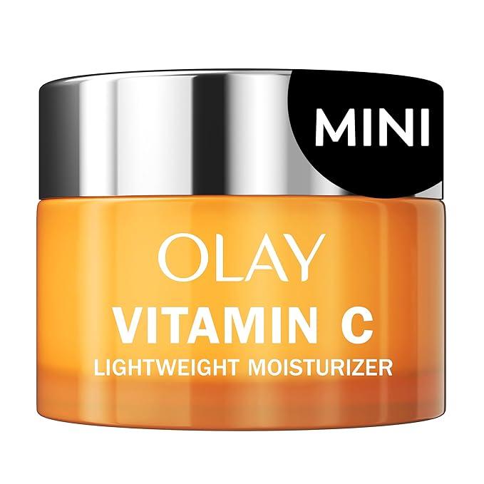 Olay Vitamin C Face Moisturizer, Brightening Cream for Women, Trial Size, Evens Tone, Dark Spot & Hyperpigmentation Reduction, Glowing Skin Care  Niaciniamide, Lactic Acid, 0.5 Oz