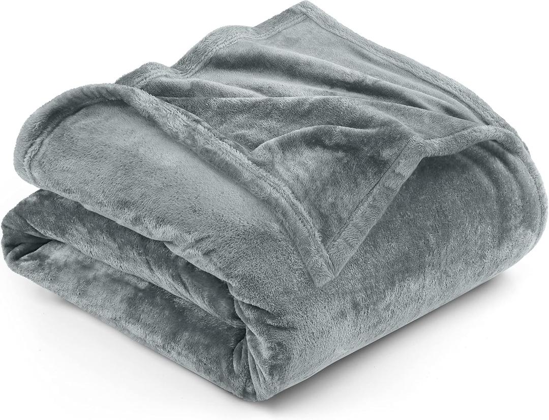 Utopia Bedding Fleece Blanket King Size Ash Grey 300GSM Luxury Fuzzy Soft Anti-Static Microfiber Bed Blanket (King (90x102 Inch), Ash Grey)