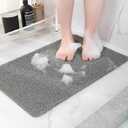 Hargiis Non-Slip Bathtub Mat, Anti Slip Shower Mat, Fast Drying Bathtub Mats, Foot Scrubber Mat, Anti Slip Mat for Tub, Floor, Bathroom, Kitchen, Home, Hotel (Grey 48"×24")