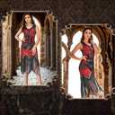 FEPITO 1920s Flapper Dresses for Women, Fringed Sequin Great Gatsby Dress for Women with 20s Accessories, Roaring 20s Costume (Red, M)