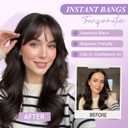 Yorda Bangs Hair Clip 100% Human Hair Clip in Bangs Fringe with Temples Wispy/French Bangs for Women Natural Looking for Daily Use (Wispy Bangs, Brown Black)