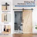 EaseLife 6FT Sliding Barn Door Hardware Track Kit & Handle,Big Industrial Spoke Wheel Pulley,Wall Mount,Slide Smoothly Quietly,Easy Install,Black,72" Track Fit for 32-34" Wide Opening (No Door)