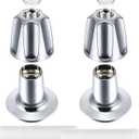 Enhon Shower Knobs 2 Piece Replacement, Compatible with Pfister Verve Tub Shower Handle Replacement, 2 Faucet Handle Trim Kit for 5-1/2 inch High, 12 Tooth Broach Stem Cartridge(Polished Chrome)