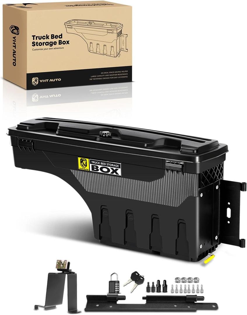 YHTAUTO Passenger Side Truck Bed Storage Tool Box for Chevy, GMC