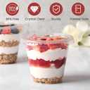[50 Sets, 9 oz Clear Plastic Fruit Cups with Lid No Hole, Disposable Plastic Cups with Lids for Yogurt, Parfait, Pudding, Dessert, Cake, Ice Cream, Snack Cup Party Supplies