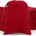 Tapleap Velvet Drawstring Jewelry Bag, 50Pcs Wine Red Dice Bag, 5x7 Card Pouch, Or Wrapping New Year's Eve Party Favors, Mojo, Small Business, Jewelry, Rings, For Church