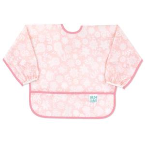 Bumkins Sleeved Bib for Girl or Boy, Baby and Toddler for 6-24 Mos, Essential Must Have for Eating, Feeding, Baby Led Weaning Supplies, Long Sleeve Mess Saving Food Catcher, Soft Fabric, Lace Pink (C1 Lace)