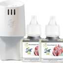 Scent Fill 100% Natural Peppermint Plug in Air Freshener, Scented Oil Refills, 2 Refills + Diffuser