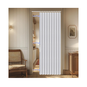 100% Blackout Accordion Doors Interior Magnetic Door Curtain Closet Door Curtain Invisible Applicable Bedroom Room Living Room Doorway （White 42" W x 78" L 1 Panel