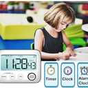 Digital 99h 59m 59s Kitchen Timer & Alarm Clock, Loud 100dB, Strong Magnetic, Large LCD, Silent/Beep Mode, Power-Saving, Light Indicator, Countdown & Stopwatch for Cooking, Classroom
