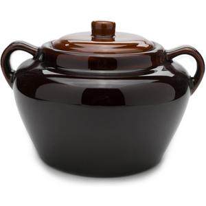 Fox Run 0350 Stoneware Bean Pot, 9.75", Brown, 3.5 Quarts