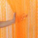 CYLMFC 4 Pack Wavy Orange Foil Fringe Curtain Party Decorations - Orange Foil Backdrop Birthday Wedding Halloween Thanksgiving Friendsgiving Fall Party Decorations Supplies