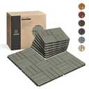 THYOI Premium Deck Tiles, Patio Flooring - Outdoor Waterproof Acacia Wood Tiles for All Weather Use - Balcony, Backyard, Indoor & Outdoor (Square Ft) (10, Green, 12S)