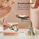 Bathroom Sink Faucet 3 Hole Brushed Nickel 4 Inch Centerset4 Modes Waterfall Bathroom Faucet 2 Handle with 360 Swivel Spout & Pop Up Drain