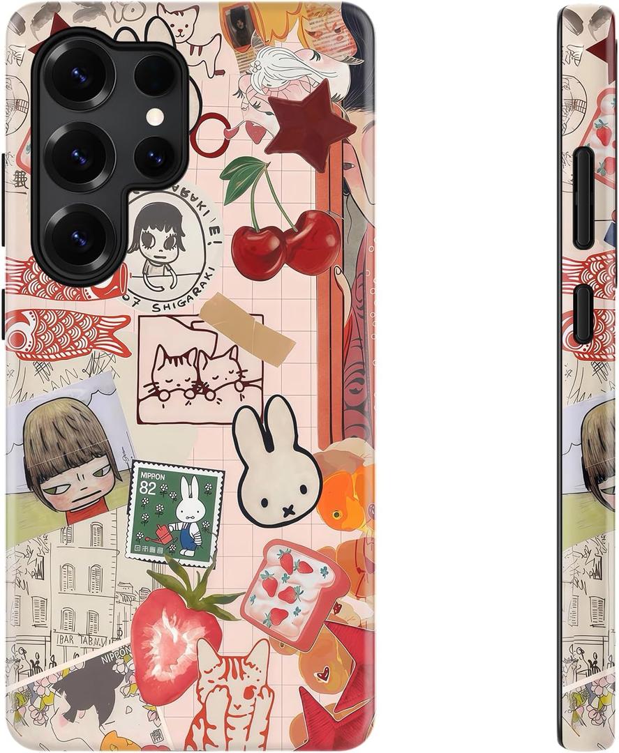 DEENAKIN for Samsung Galaxy S23 Ultra Case,Cute Floral,Wireless Charging | Compatible with Magsafe, Dual-Layer Hard Shell + Silicone, Shockproof Protective Phone Cover for Women Girls