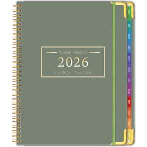 3 x Planner -2026, Hardcover Weekly & Monthly Calendar Planner, January 2026 - December 2026, 8.5" x 11", Daily Agenda Book with Colorful Tabs, College Organizer Notebook, School & Work Supplies for Student Teacher Classroom