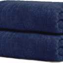 Tens Towels Pack of 2 Extra Large Bath Sheets 35 x 70 Inches, 100% Cotton, Larger & Lighter Weight, Quicker to Dry, Super Soft & Absorbent, Oversized Bath Towels, Navy